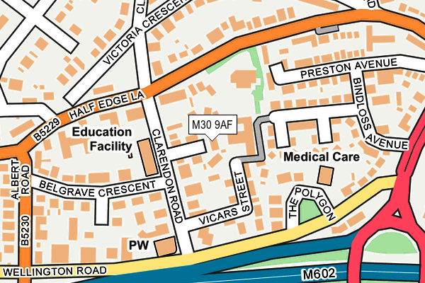 M30 9AF map - OS OpenMap – Local (Ordnance Survey)