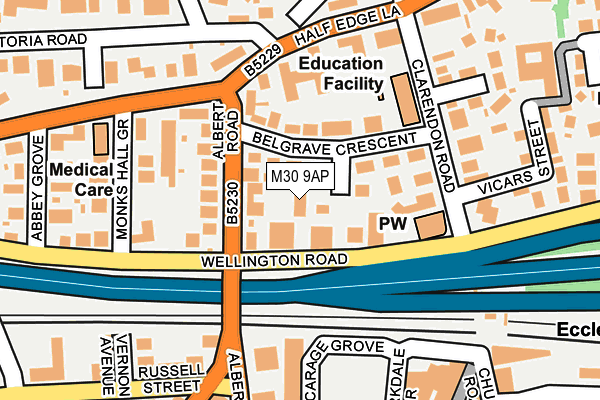 M30 9AP map - OS OpenMap – Local (Ordnance Survey)