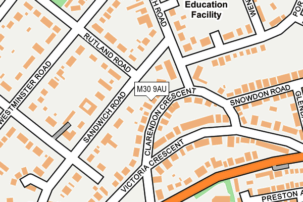M30 9AU map - OS OpenMap – Local (Ordnance Survey)