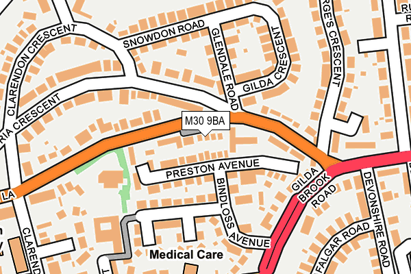 M30 9BA map - OS OpenMap – Local (Ordnance Survey)