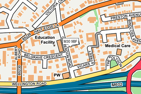 M30 9BF map - OS OpenMap – Local (Ordnance Survey)