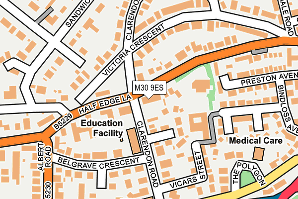 M30 9ES map - OS OpenMap – Local (Ordnance Survey)