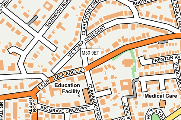 M30 9ET map - OS OpenMap – Local (Ordnance Survey)