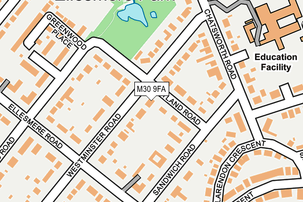 M30 9FA map - OS OpenMap – Local (Ordnance Survey)