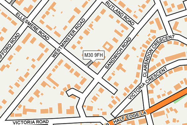 M30 9FH map - OS OpenMap – Local (Ordnance Survey)