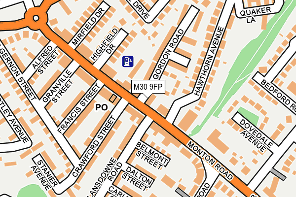 M30 9FP map - OS OpenMap – Local (Ordnance Survey)