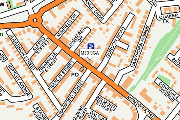 M30 9GA map - OS OpenMap – Local (Ordnance Survey)