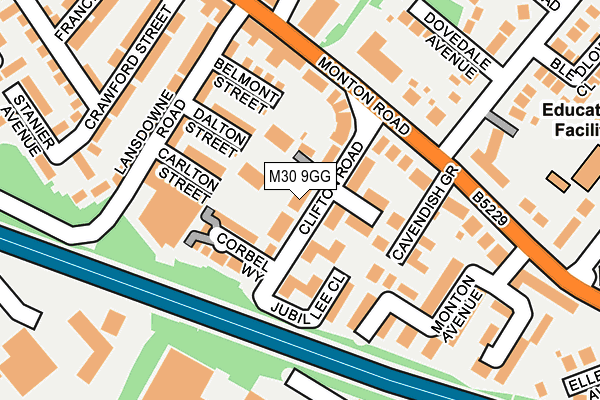 M30 9GG map - OS OpenMap – Local (Ordnance Survey)