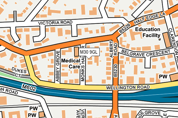 M30 9GL map - OS OpenMap – Local (Ordnance Survey)