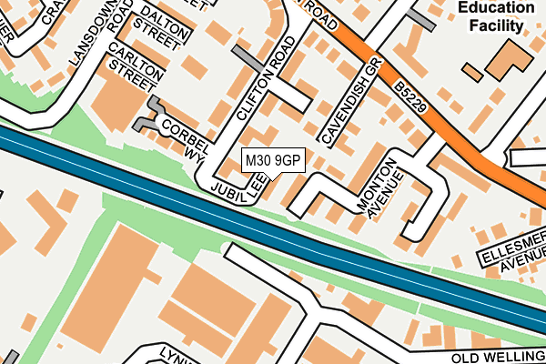 M30 9GP map - OS OpenMap – Local (Ordnance Survey)