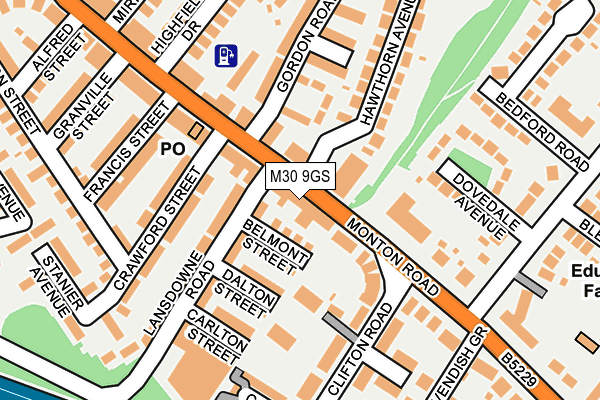 M30 9GS map - OS OpenMap – Local (Ordnance Survey)