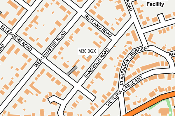 M30 9GX map - OS OpenMap – Local (Ordnance Survey)