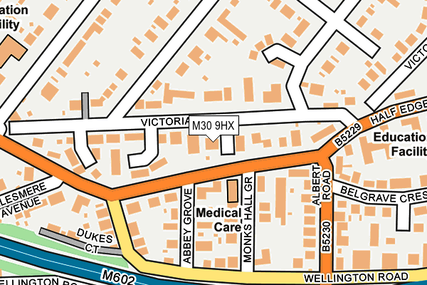 M30 9HX map - OS OpenMap – Local (Ordnance Survey)
