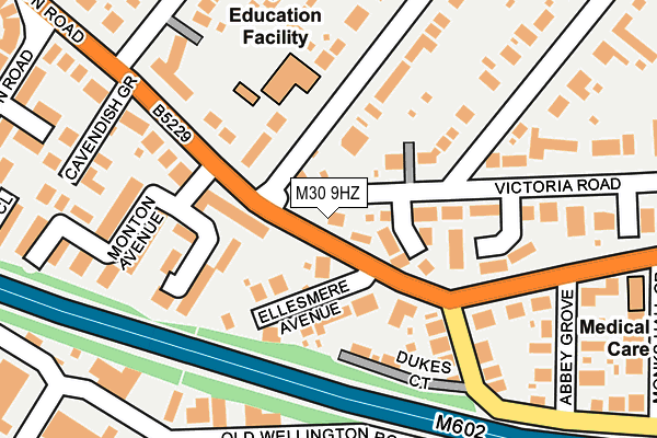 M30 9HZ map - OS OpenMap – Local (Ordnance Survey)