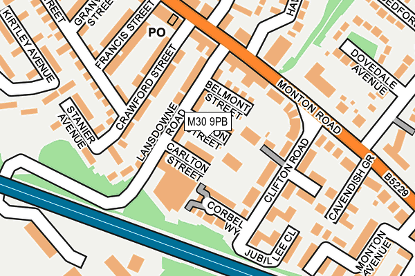 M30 9PB map - OS OpenMap – Local (Ordnance Survey)