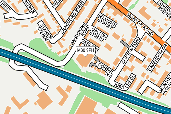 M30 9PH map - OS OpenMap – Local (Ordnance Survey)