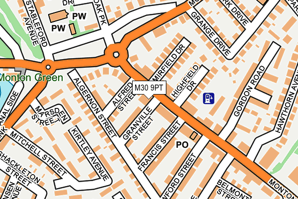 M30 9PT map - OS OpenMap – Local (Ordnance Survey)