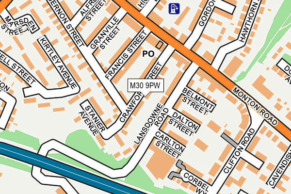 M30 9PW map - OS OpenMap – Local (Ordnance Survey)