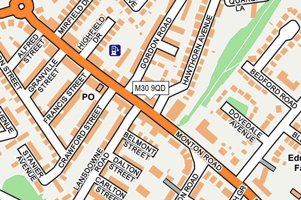 M30 9QD map - OS OpenMap – Local (Ordnance Survey)