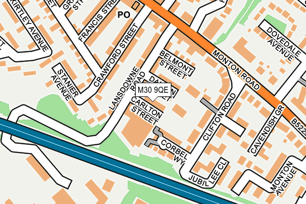 M30 9QE map - OS OpenMap – Local (Ordnance Survey)