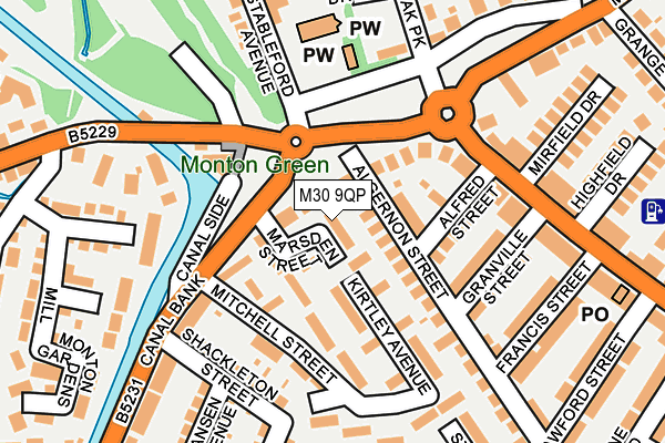 M30 9QP map - OS OpenMap – Local (Ordnance Survey)