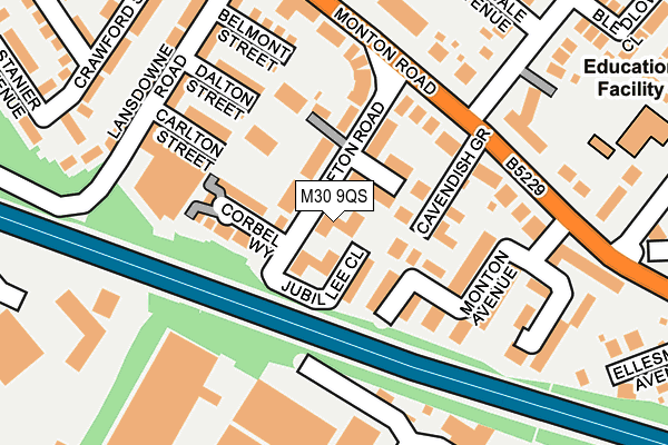 M30 9QS map - OS OpenMap – Local (Ordnance Survey)