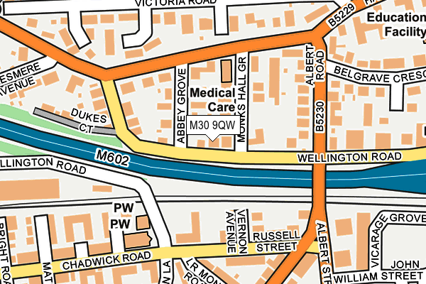 M30 9QW map - OS OpenMap – Local (Ordnance Survey)