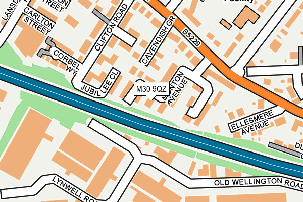 M30 9QZ map - OS OpenMap – Local (Ordnance Survey)