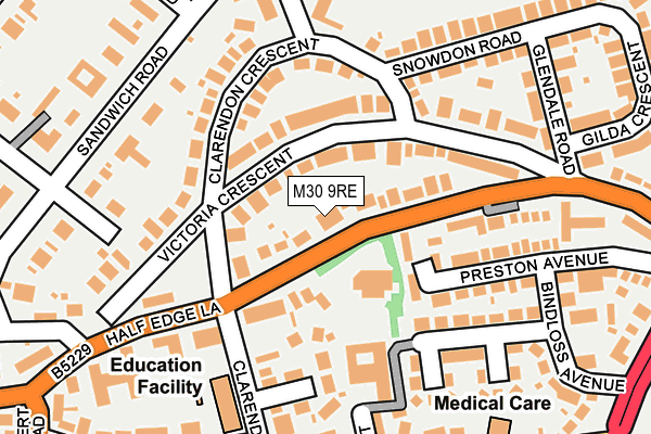 M30 9RE map - OS OpenMap – Local (Ordnance Survey)