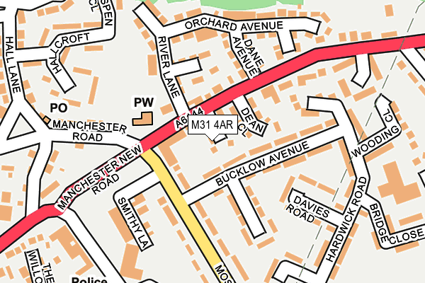 M31 4AR map - OS OpenMap – Local (Ordnance Survey)