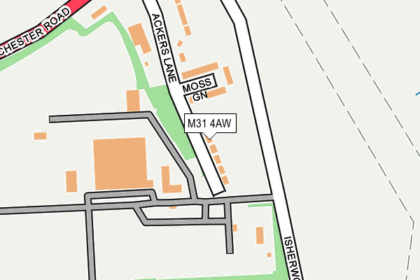 M31 4AW map - OS OpenMap – Local (Ordnance Survey)