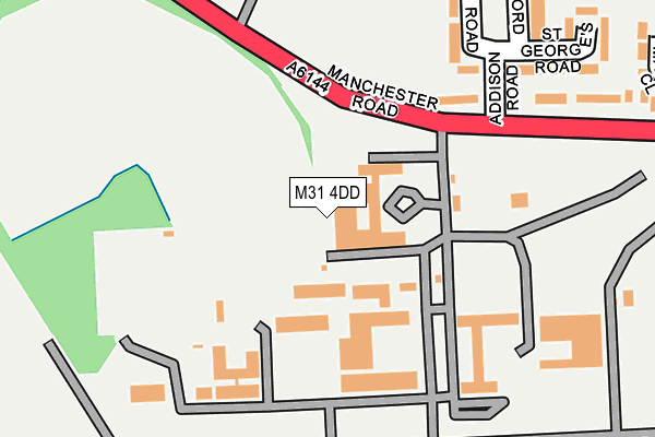 M31 4DD map - OS OpenMap – Local (Ordnance Survey)