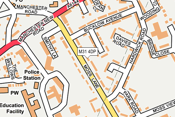 M31 4DP map - OS OpenMap – Local (Ordnance Survey)