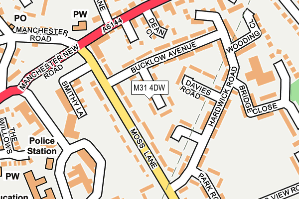 M31 4DW map - OS OpenMap – Local (Ordnance Survey)