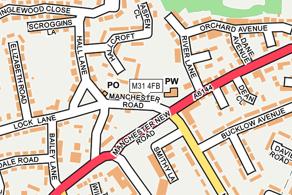 M31 4FB map - OS OpenMap – Local (Ordnance Survey)