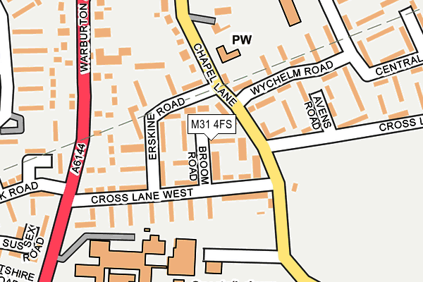 M31 4FS map - OS OpenMap – Local (Ordnance Survey)