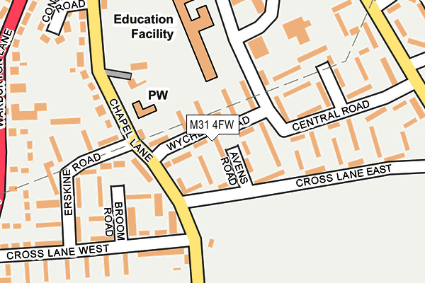 M31 4FW map - OS OpenMap – Local (Ordnance Survey)