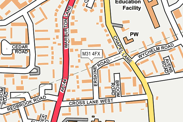 M31 4FX map - OS OpenMap – Local (Ordnance Survey)