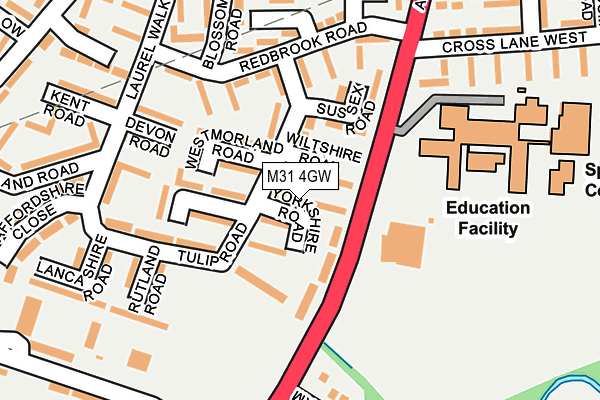 M31 4GW map - OS OpenMap – Local (Ordnance Survey)