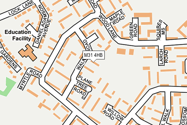 M31 4HB map - OS OpenMap – Local (Ordnance Survey)