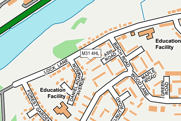 M31 4HL map - OS OpenMap – Local (Ordnance Survey)