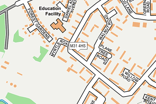 M31 4HS map - OS OpenMap – Local (Ordnance Survey)