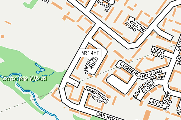 M31 4HT map - OS OpenMap – Local (Ordnance Survey)