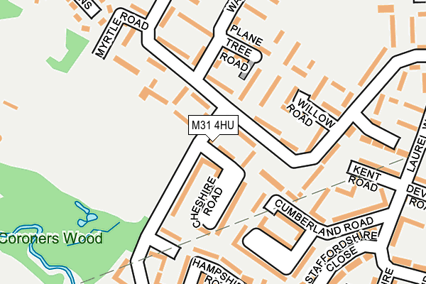 M31 4HU map - OS OpenMap – Local (Ordnance Survey)