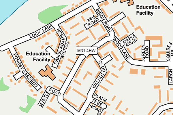 M31 4HW map - OS OpenMap – Local (Ordnance Survey)