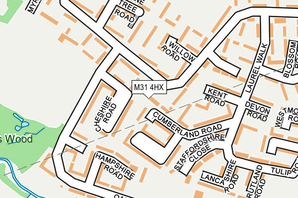 M31 4HX map - OS OpenMap – Local (Ordnance Survey)