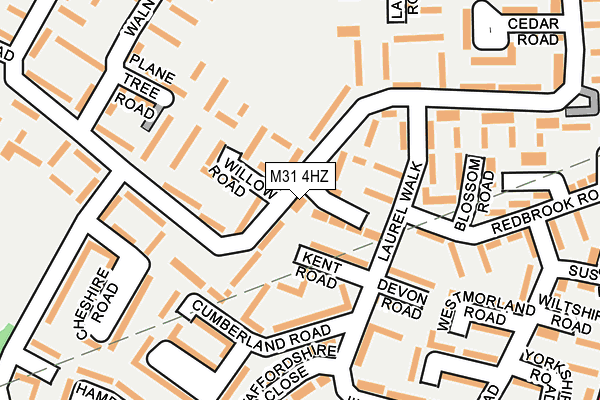 M31 4HZ map - OS OpenMap – Local (Ordnance Survey)