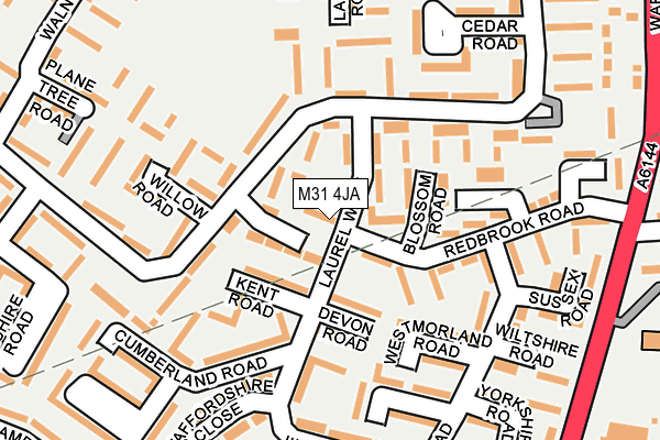 M31 4JA map - OS OpenMap – Local (Ordnance Survey)