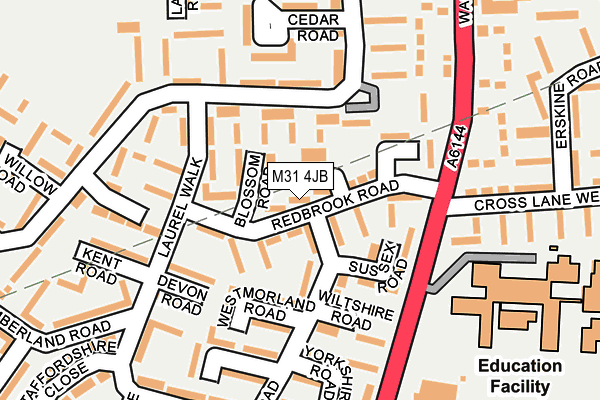 M31 4JB map - OS OpenMap – Local (Ordnance Survey)