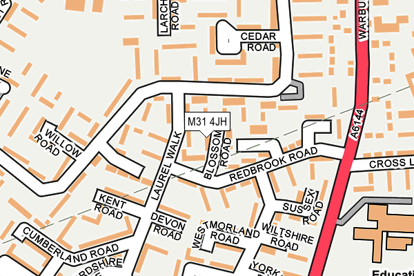 M31 4JH map - OS OpenMap – Local (Ordnance Survey)